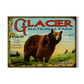 Glacier: Bear & Meadow Scene - Wood & Metal Wall Art