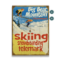 Skiing, Snowboarding, Telemark - Wood & Metal Wall Art