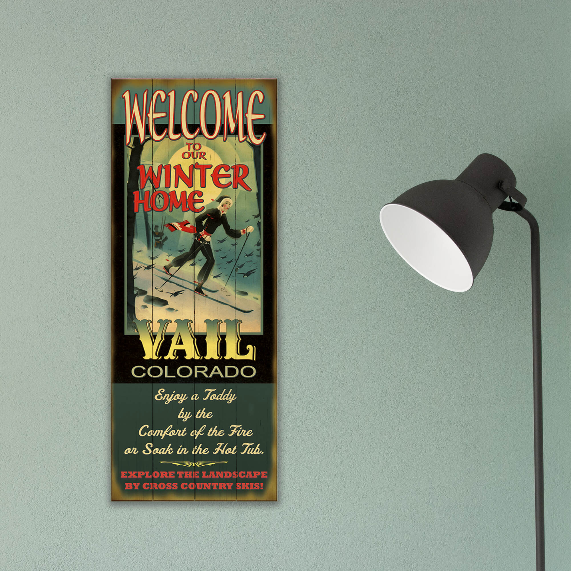 Winter Home XCountry: Personalized - Wood & Metal Wall Art