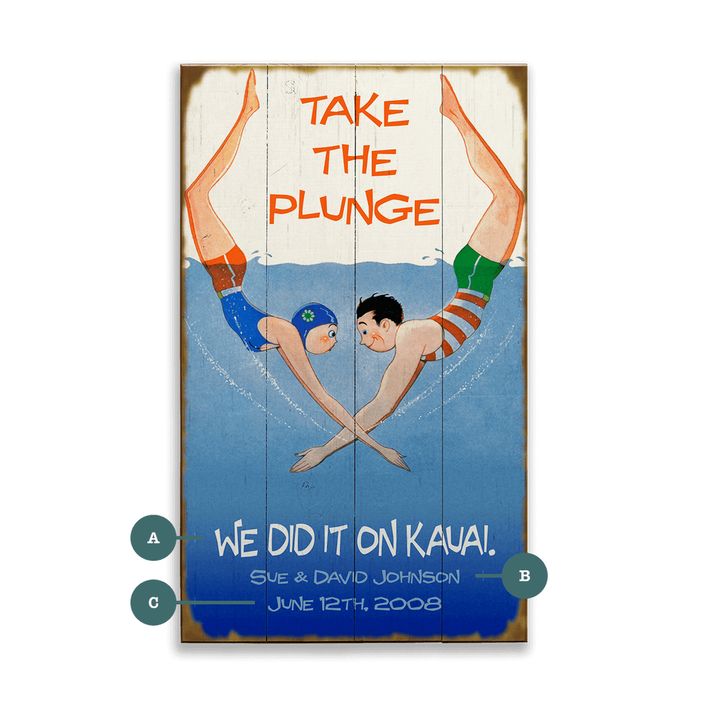 Take the Plunge Diving Couple - Wood & Metal Wall Art