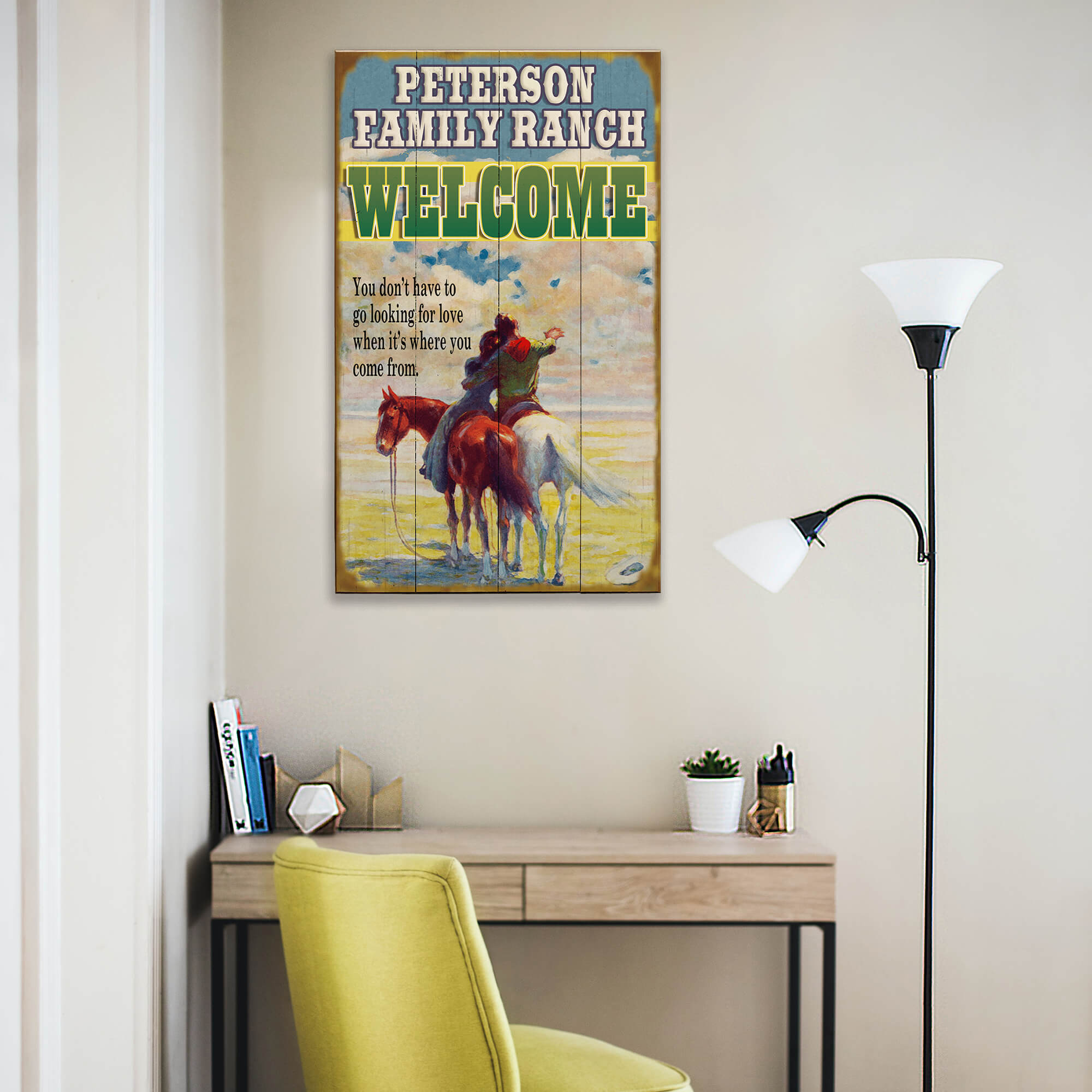 Western Lovers - Wood & Metal Wall Art
