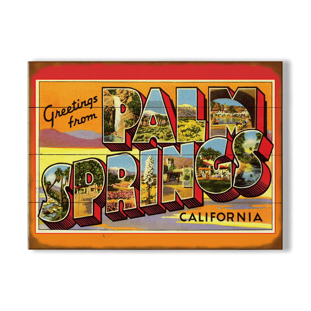 Greetings from Palm Springs - Wood & Metal Wall Art