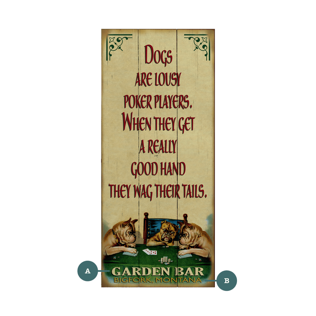 English Bulldog Poker - Wood & Metal Wall Art