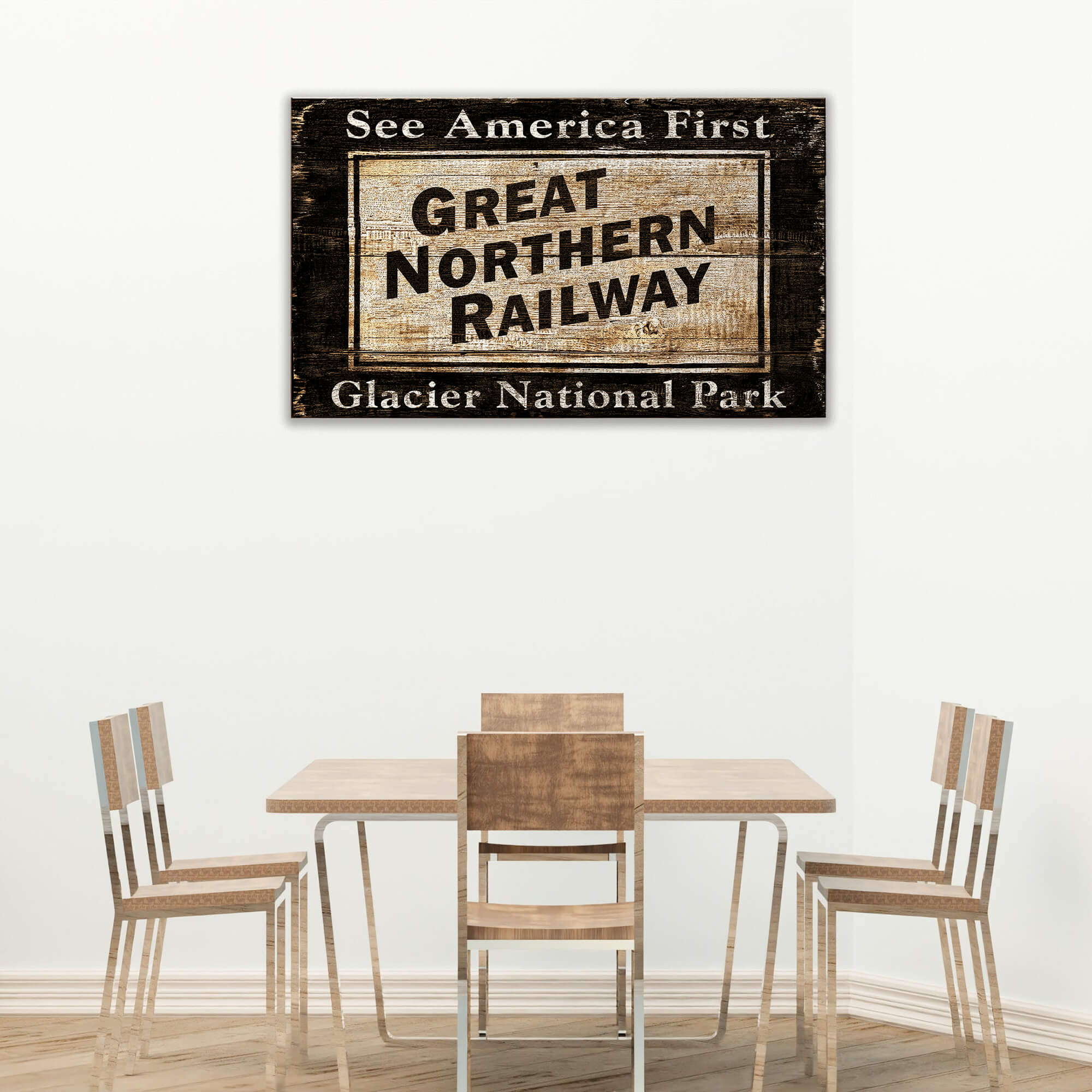 Great Northern Railway - Wood & Metal Wall Art