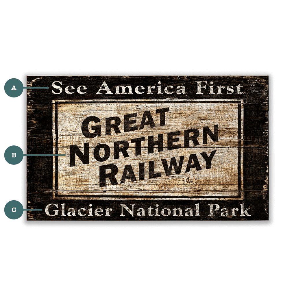 Great Northern Railway - Wood & Metal Wall Art
