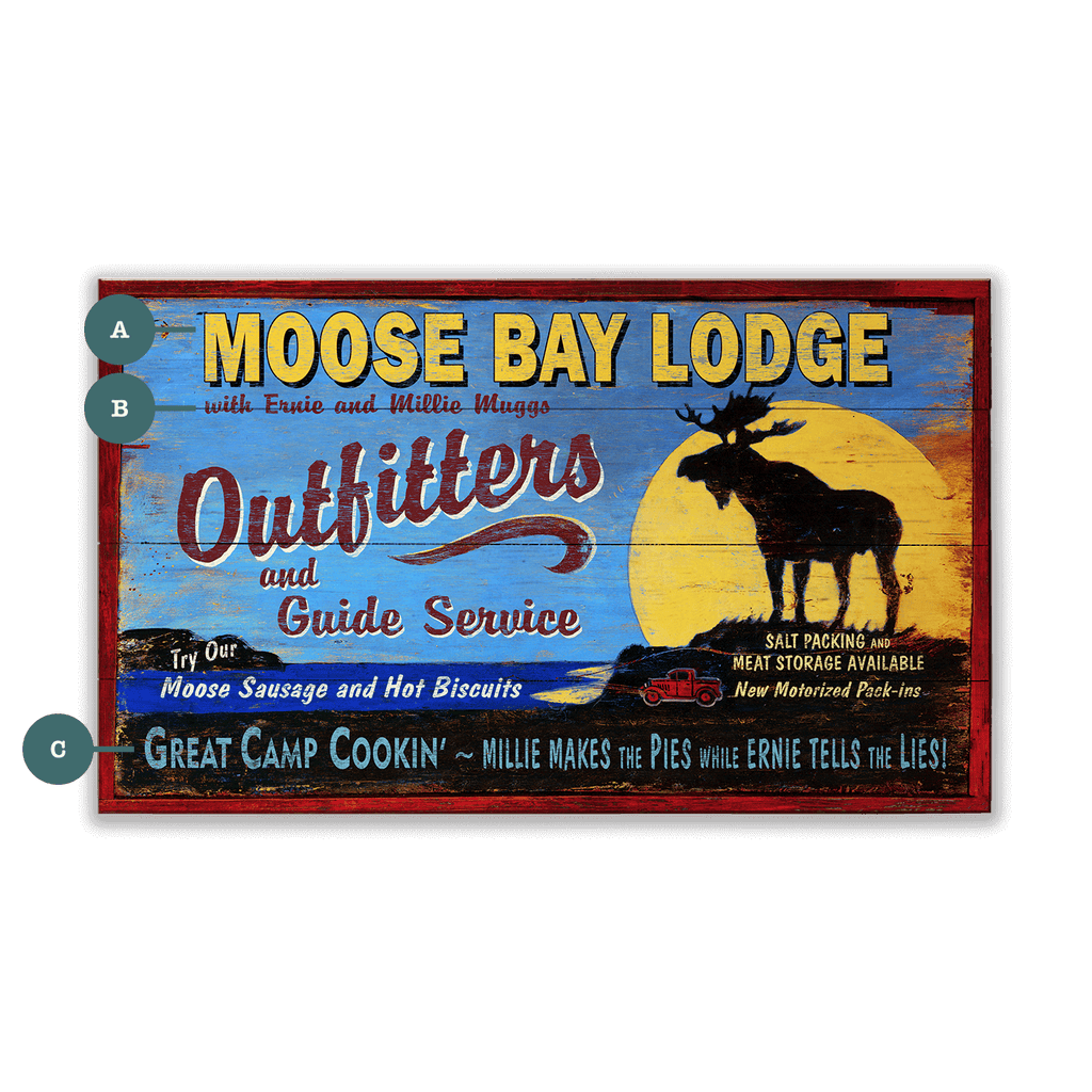 Moose Bay Lodge - Wood & Metal Wall Art