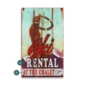 Ski Rental Sign - Wood & Metal Wall Art