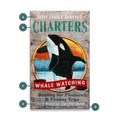 Whale Watching Charters - Wood & Metal Wall Art