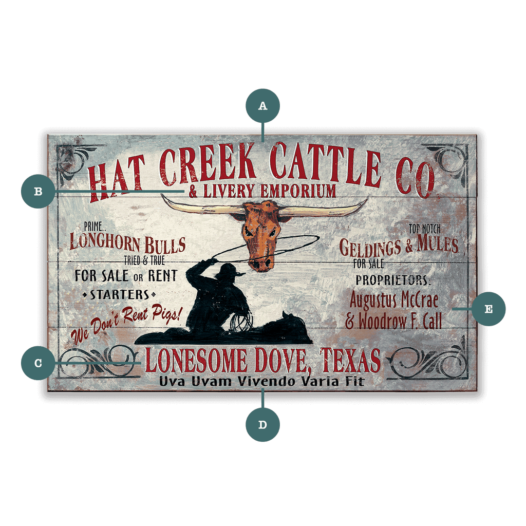 Hat Creek Cattle Co - Wood & Metal Wall Art
