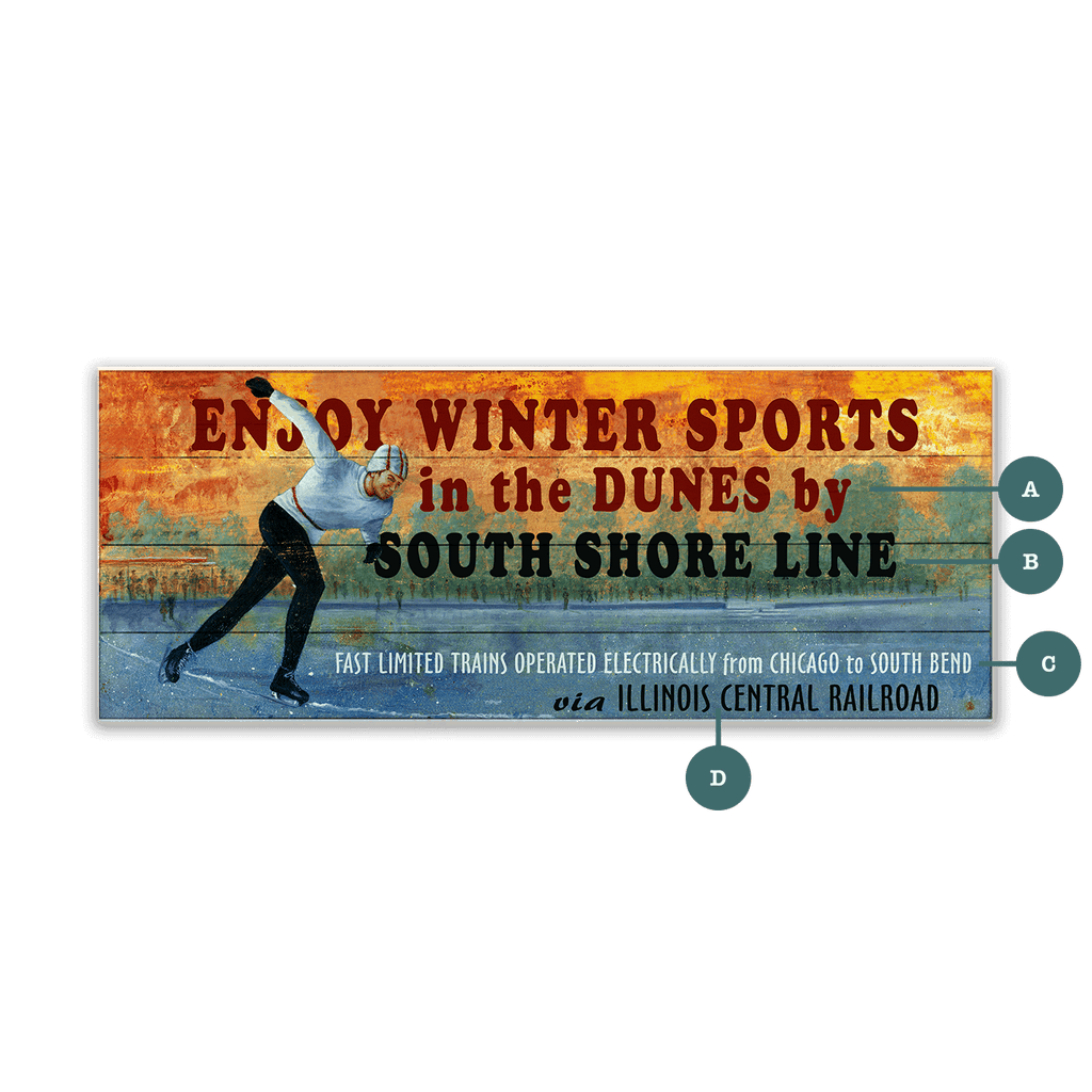 Enjoy Winter Sports - Wood & Metal Wall Art