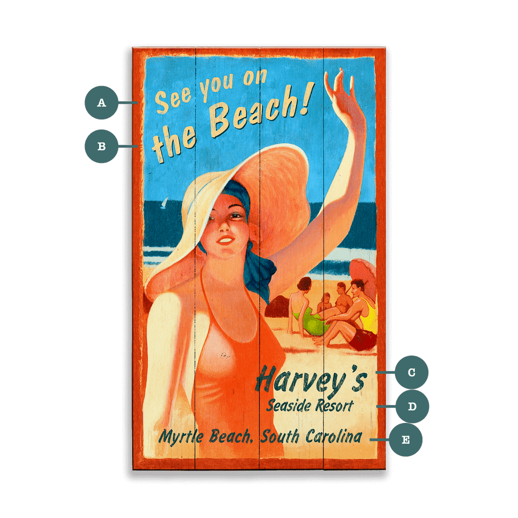 See You on the Beach - Wood & Metal Wall Art