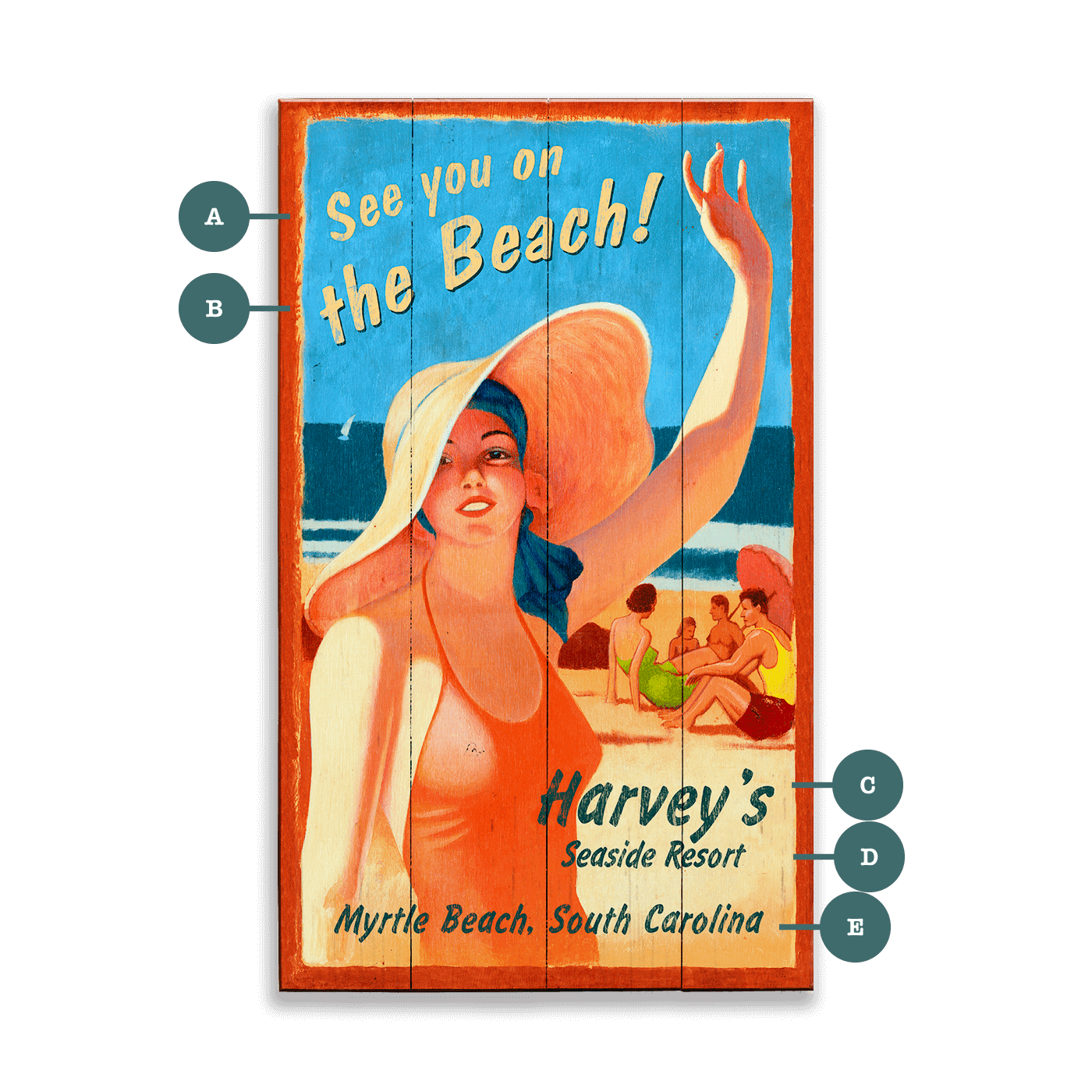 See You on the Beach - Wood & Metal Wall Art