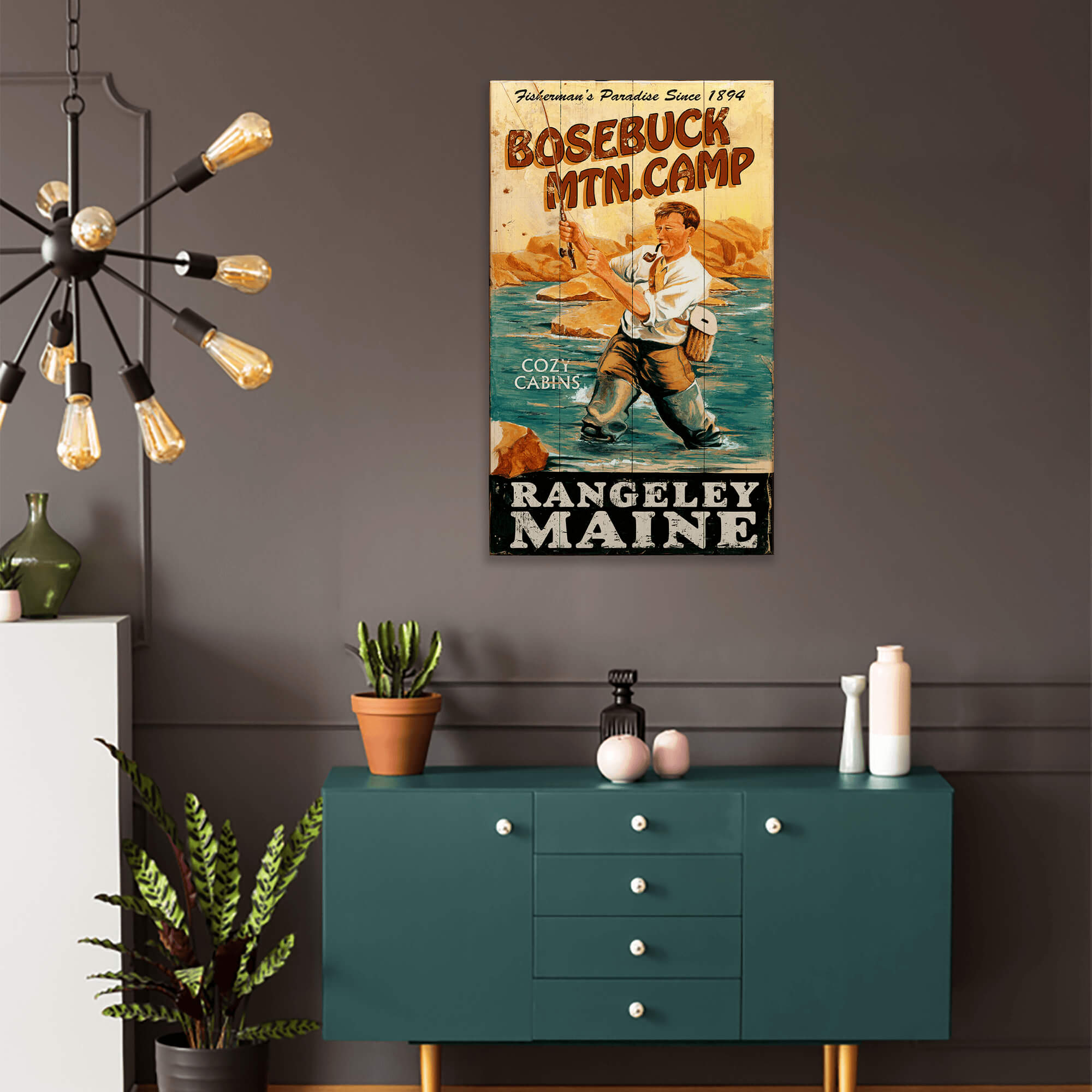 Bosebuck Mountain Camp - Wood & Metal Wall Art