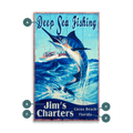 Deep Sea Fishing Charters - Wood & Metal Wall Art