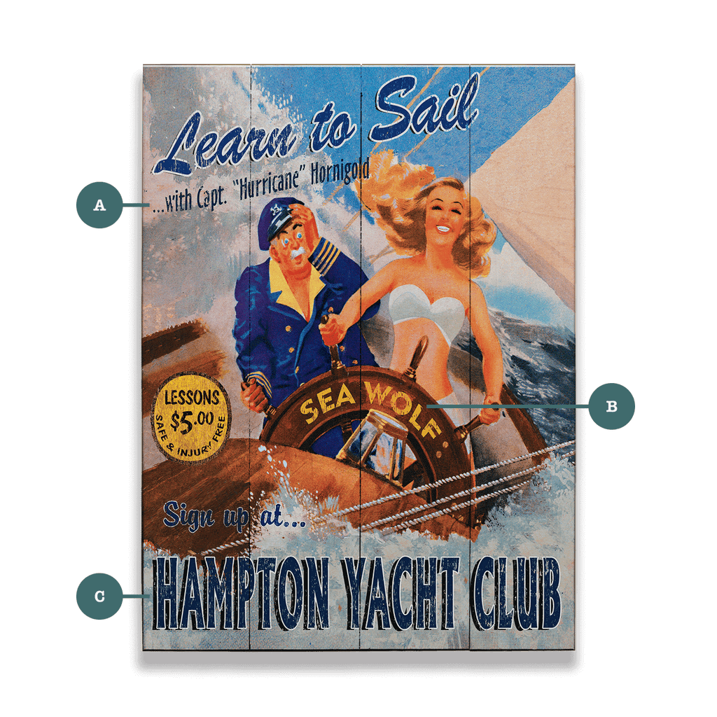 Learn to Sail - Wood & Metal Wall Art