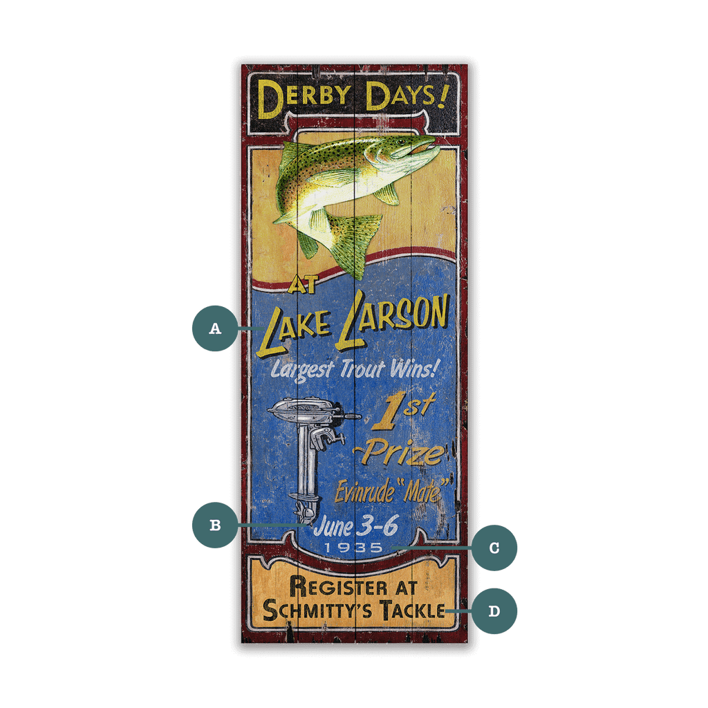 Derby Days: Trout - Wood and Metal Wall Art