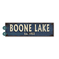 Old Town Charm Sign: Blue - Wood & Metal Wall Art