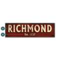 Old Town Charm Sign: Red - Wood & Metal Wall Art