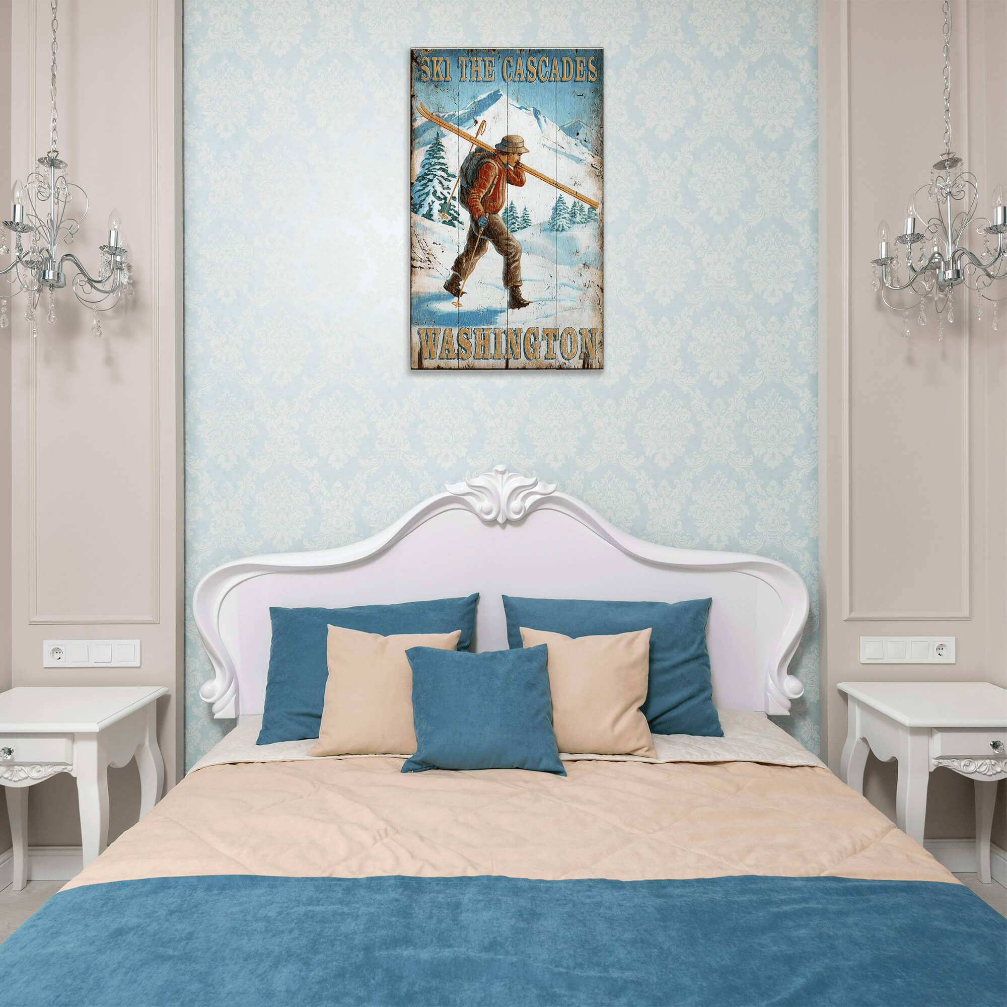 Ski the Cascades - Wood & Metal Wall Art
