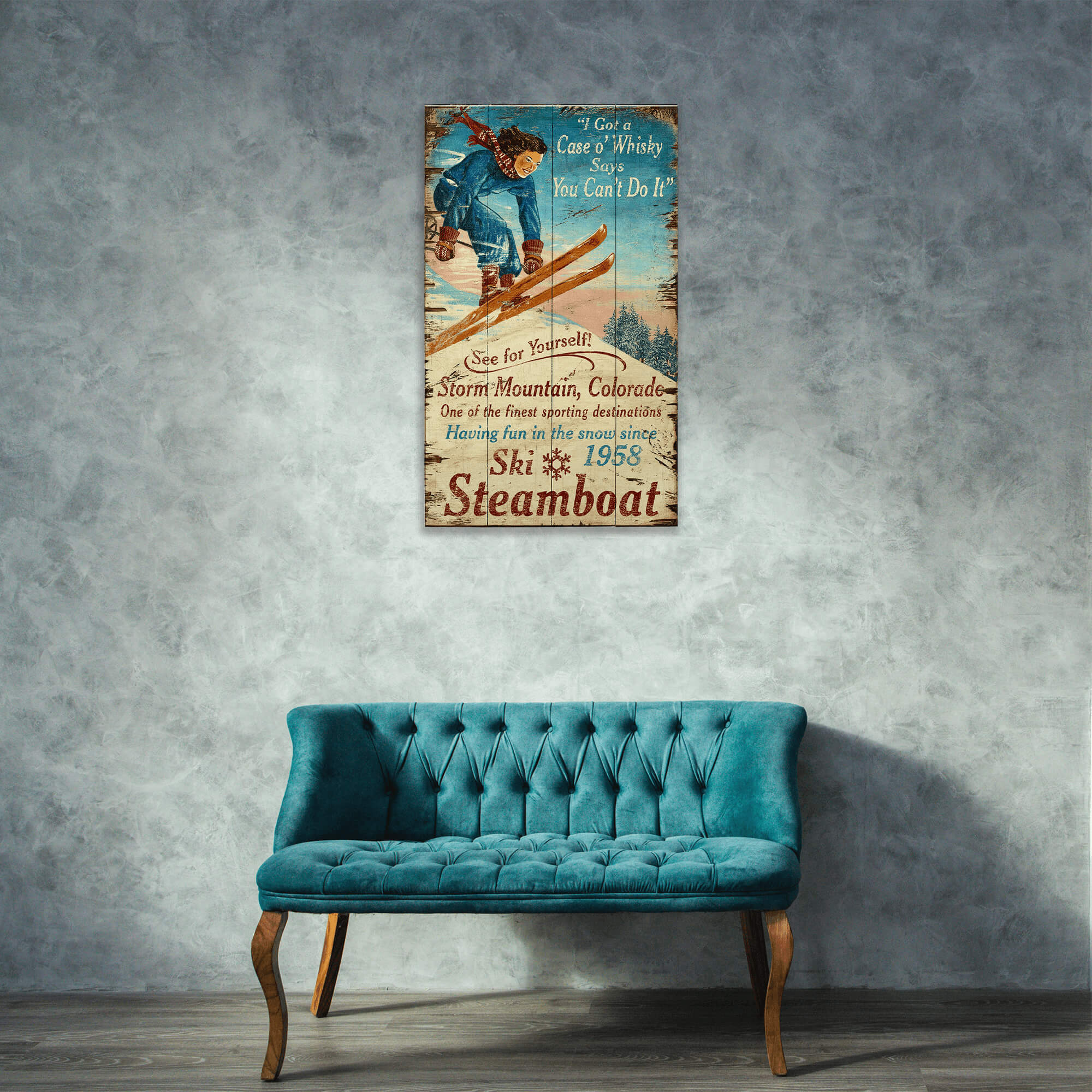 Ski Steamboat - Wood & Metal Wall Art