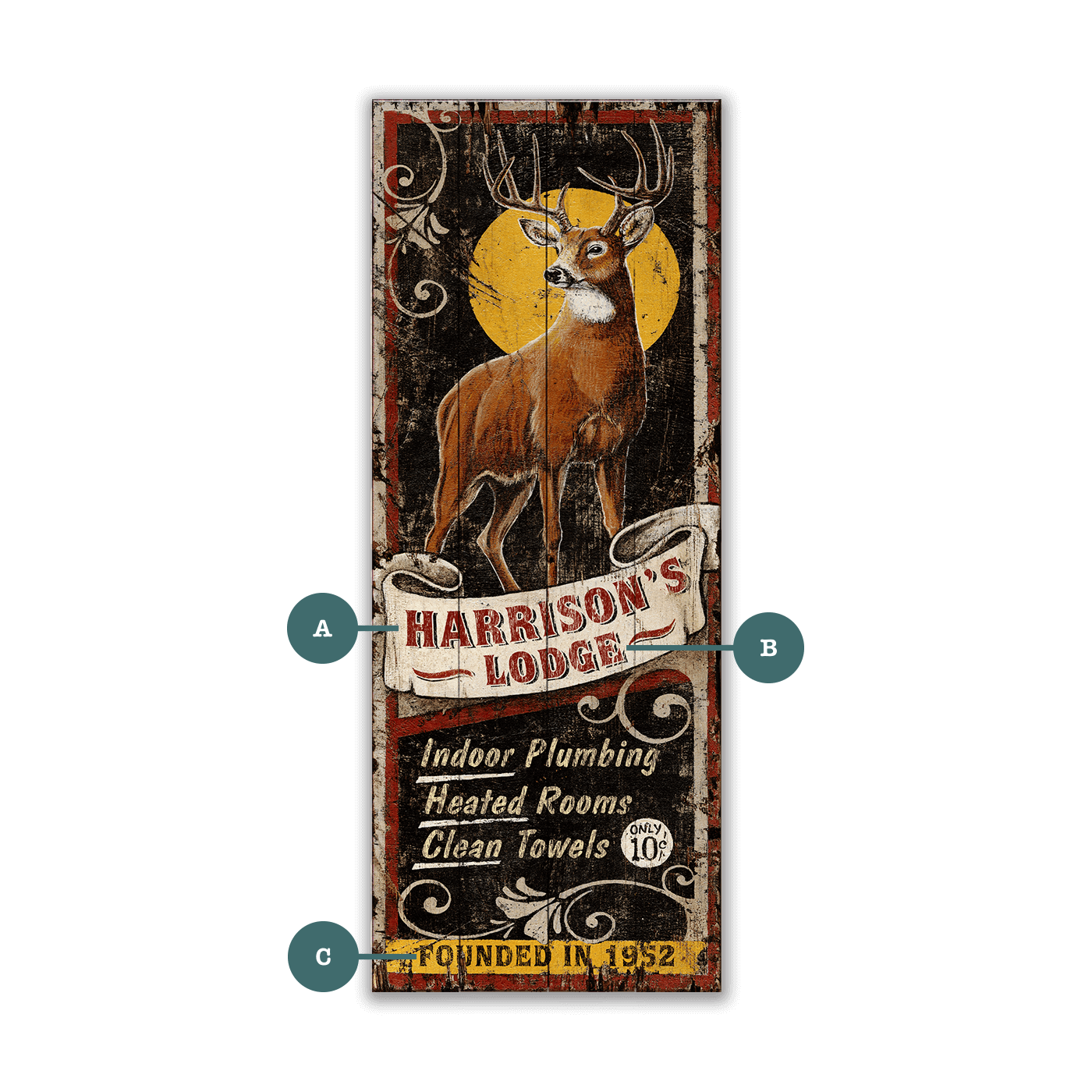 Harrison's Lodge - Wood & Metal Wall Art