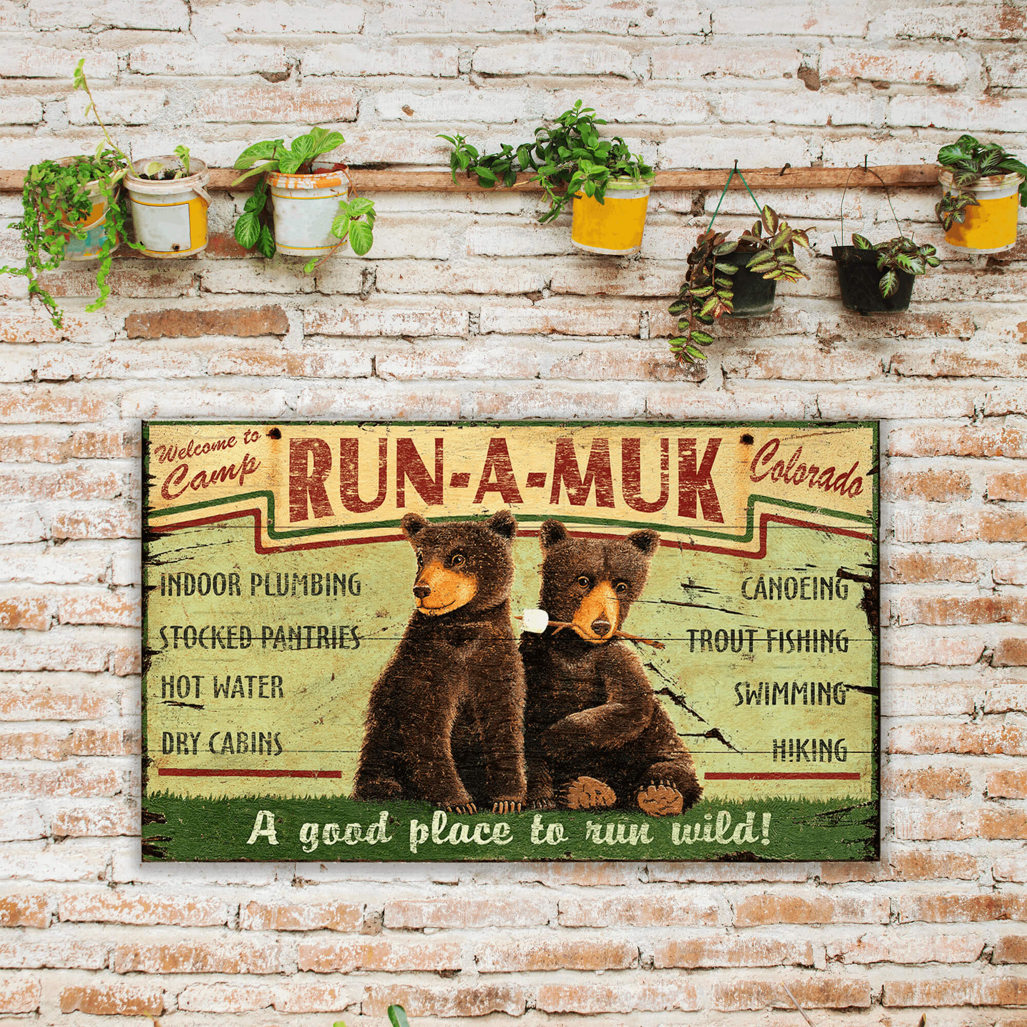 Camp Run-a-Muk - Wood & Metal Wall Art