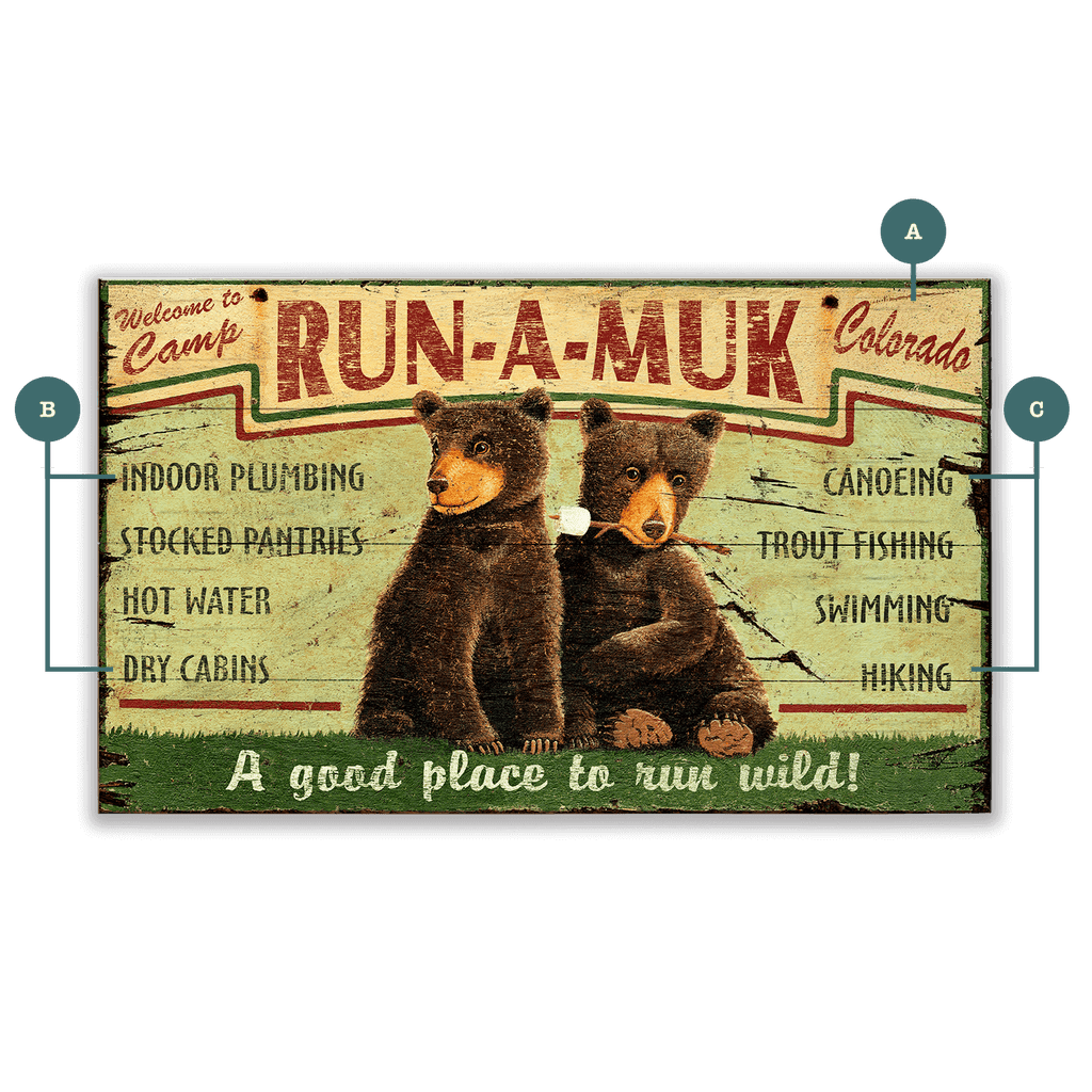 Camp Run-a-Muk - Wood & Metal Wall Art