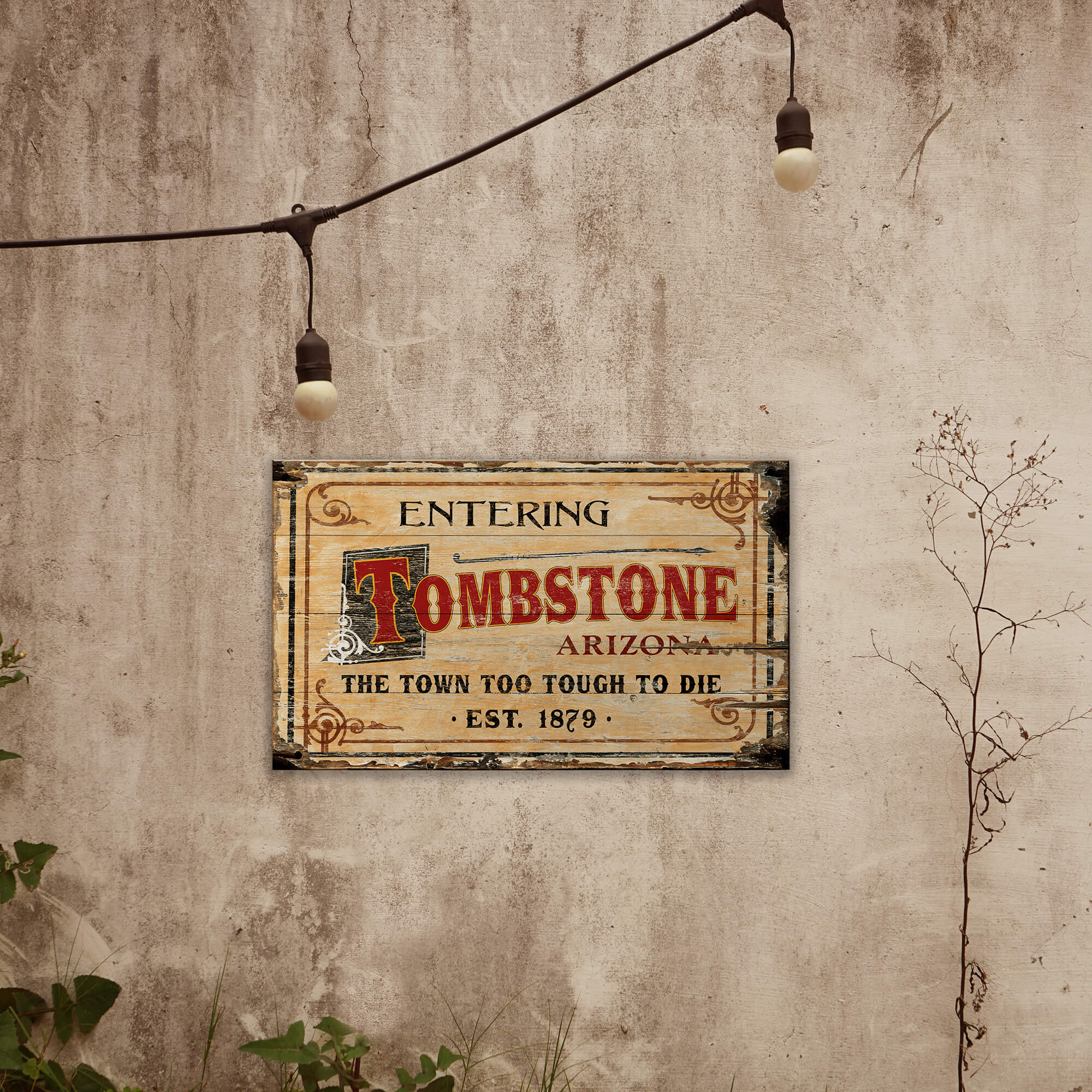 Entering Tombstone - Wood & Metal Wall Art