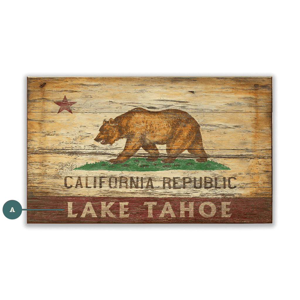 The Republic of California State Flag - Wood & Metal Wall Art