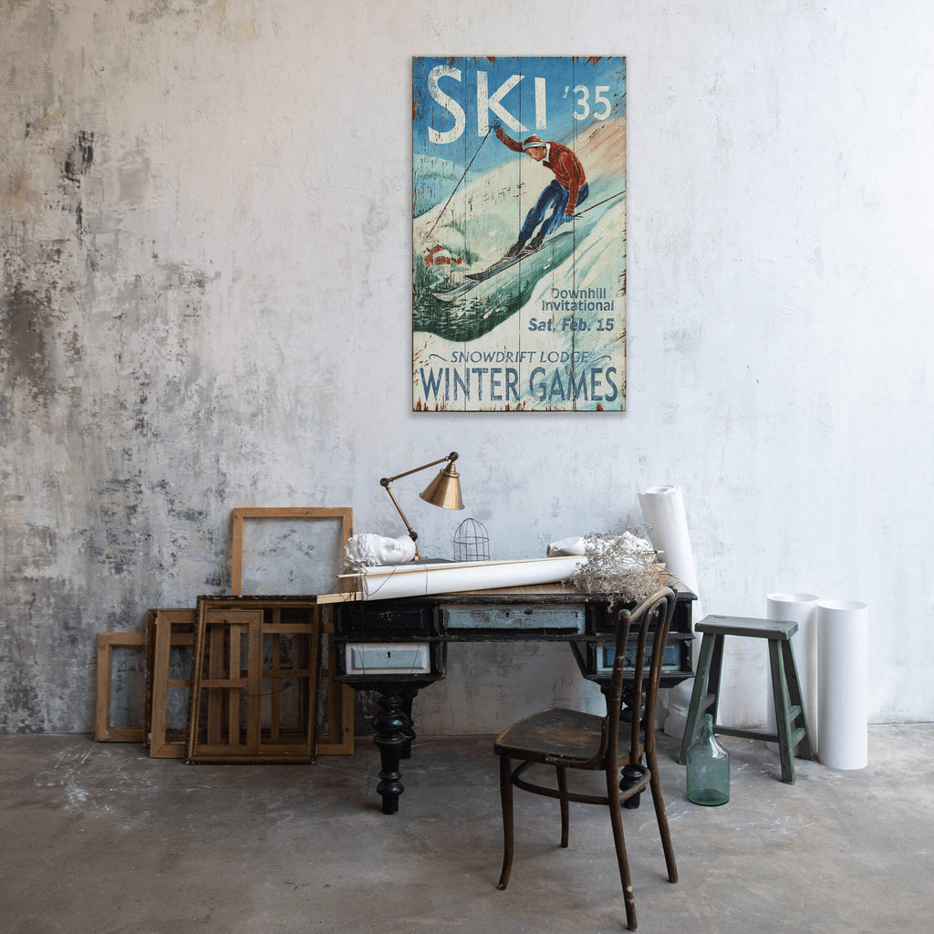 Ski Winter Games - Wood & Metal Wall Art