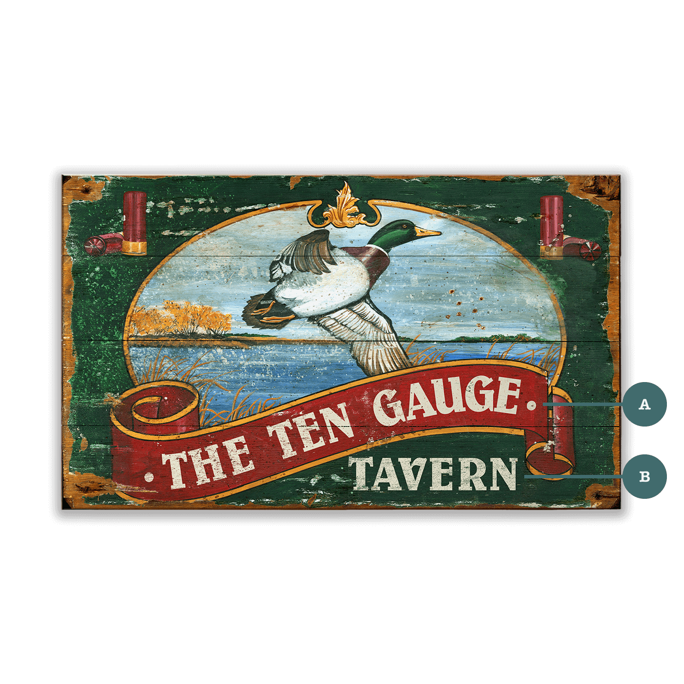 The Ten Gauge Tavern - Wood & Metal Wall Art