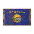 Heavily Weathered Montana Flag - Wood & Metal Wall Art