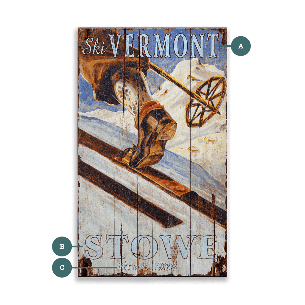 Vintage Mountain Ascent - Wood & Metal Wall Art