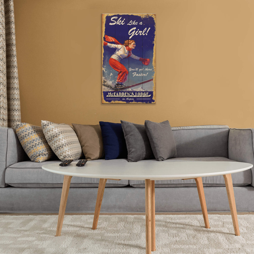 Ski Like a Girl - Wood & Metal Wall Art