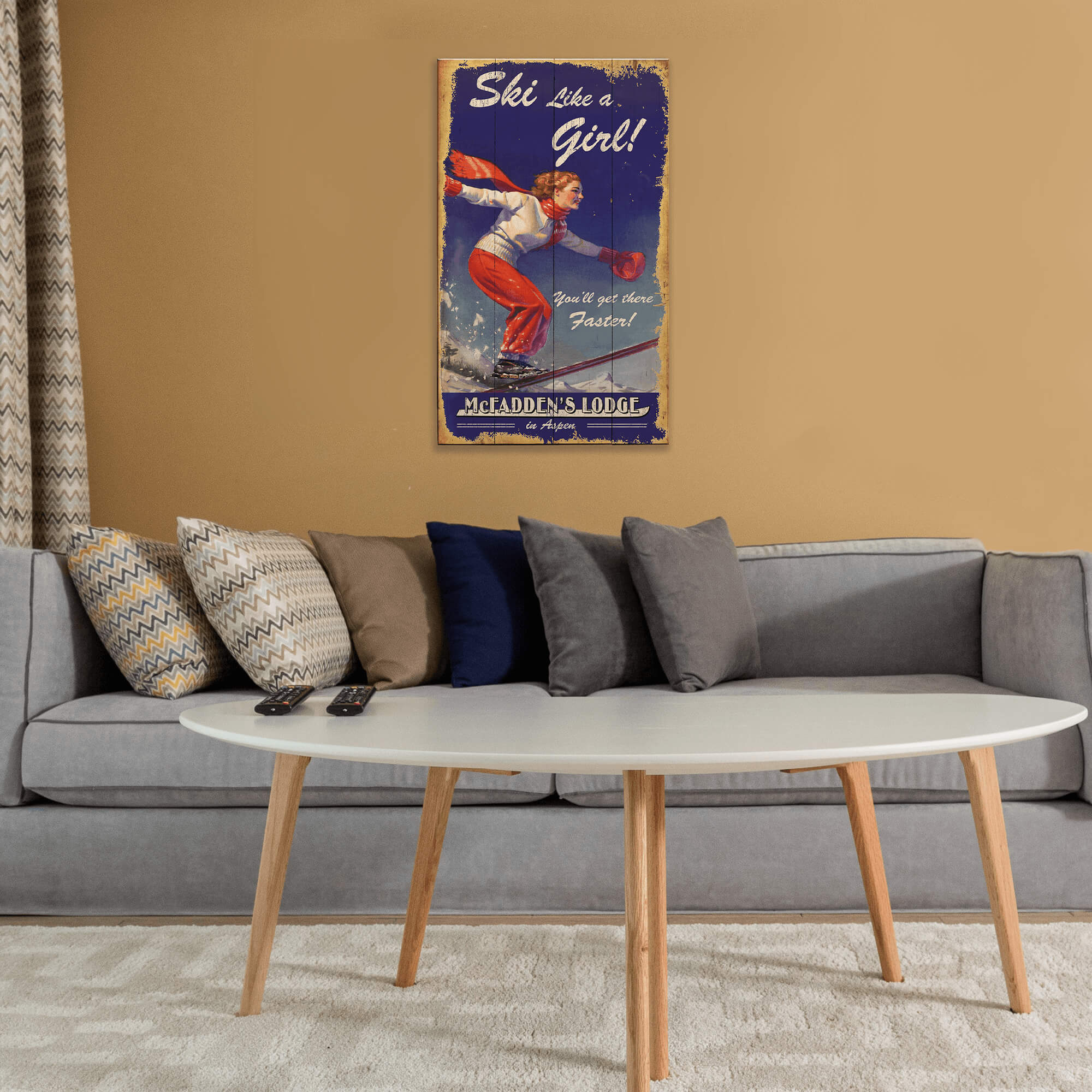 Ski Like a Girl - Wood & Metal Wall Art