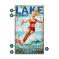 Retro Slalom Skier - Wood & Metal Wall Art