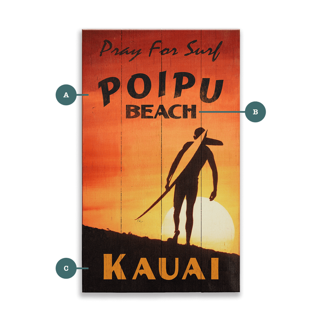 Pray for Surf - Wood & Metal Wall Art