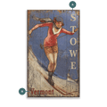 Vintage Ski Gal - Wood & Metal Wall Art