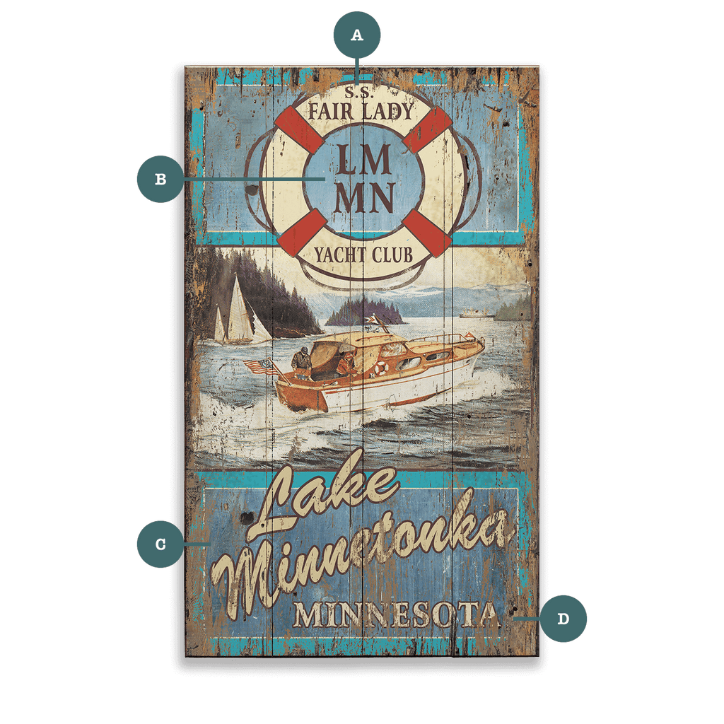 Fair Lady Yacht Club- Wood & Metal Wall Art