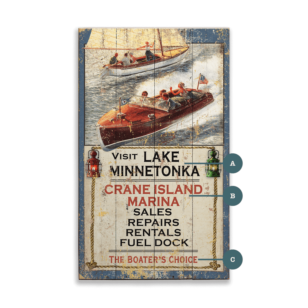 Crane Island Marina- Wood & Metal Wall Art