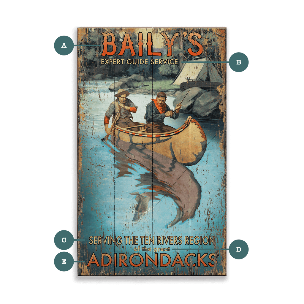 Baily's Guide Service: Distressed Finish - Wood & Metal Wall Art