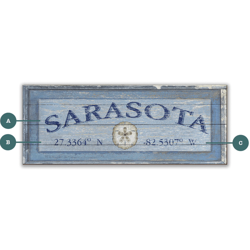 Sand Dollar Latitude - Wood & Metal Wall Art