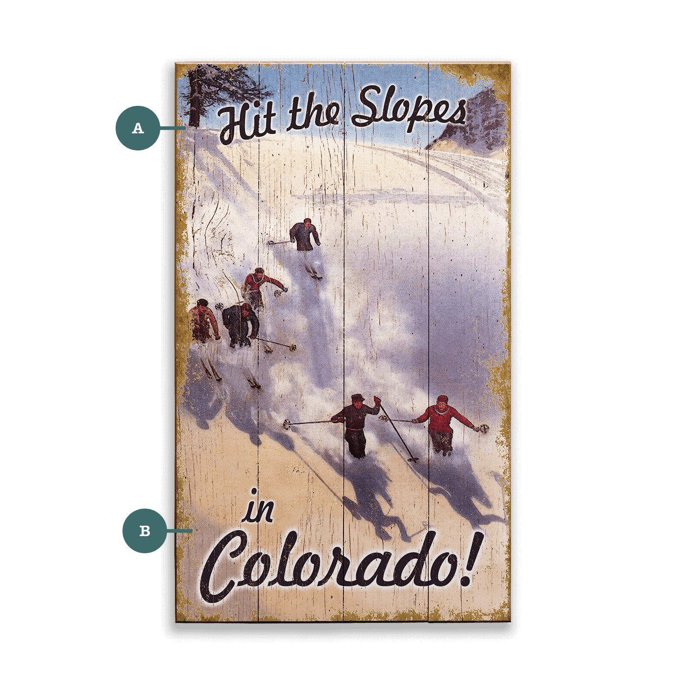 Hit the Slopes - Wood & Metal Wall Art