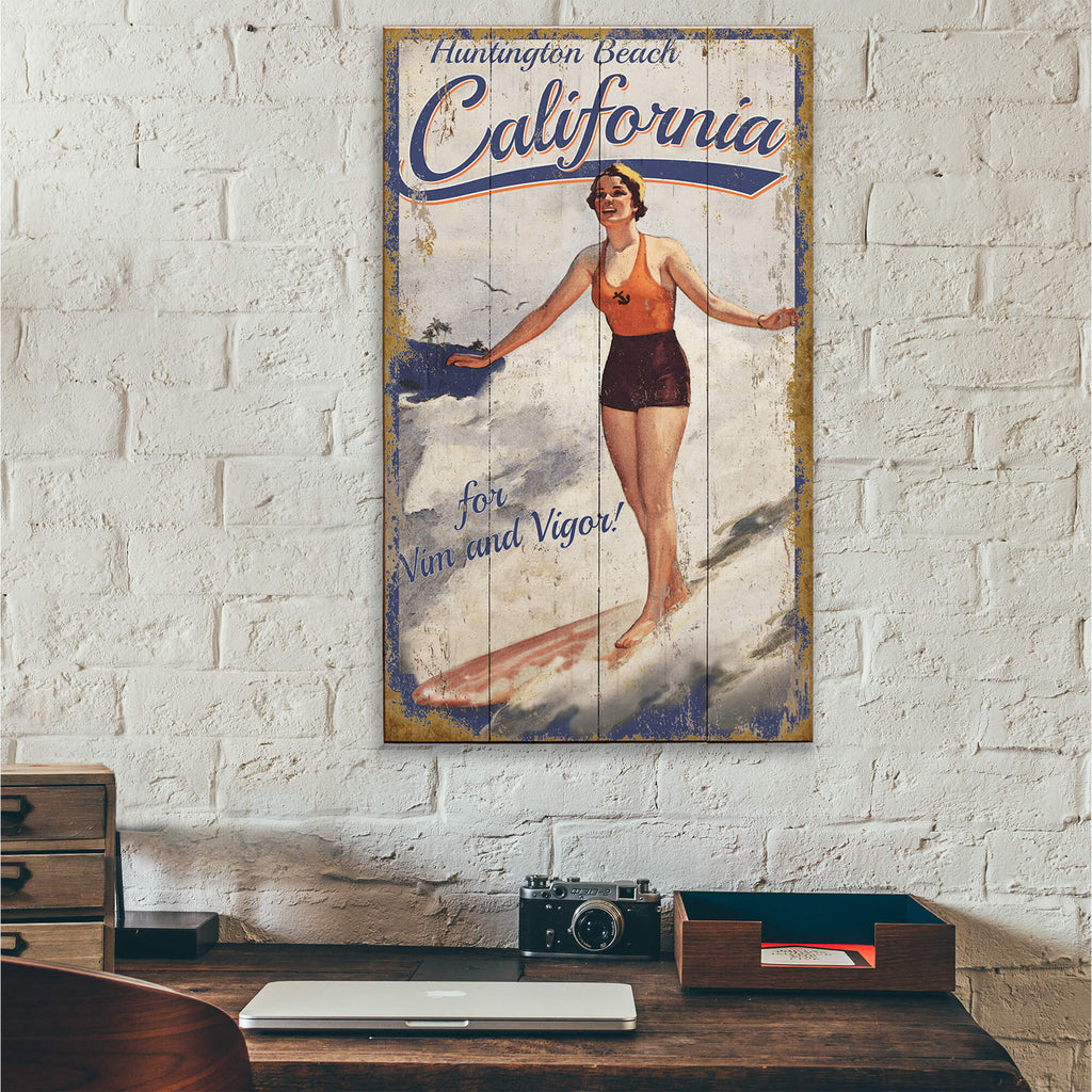 California Surfin - Wood & Metal Wall Art