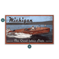 The Great Lakes State Vintage Boating Sign - Wood & Metal Wall Art