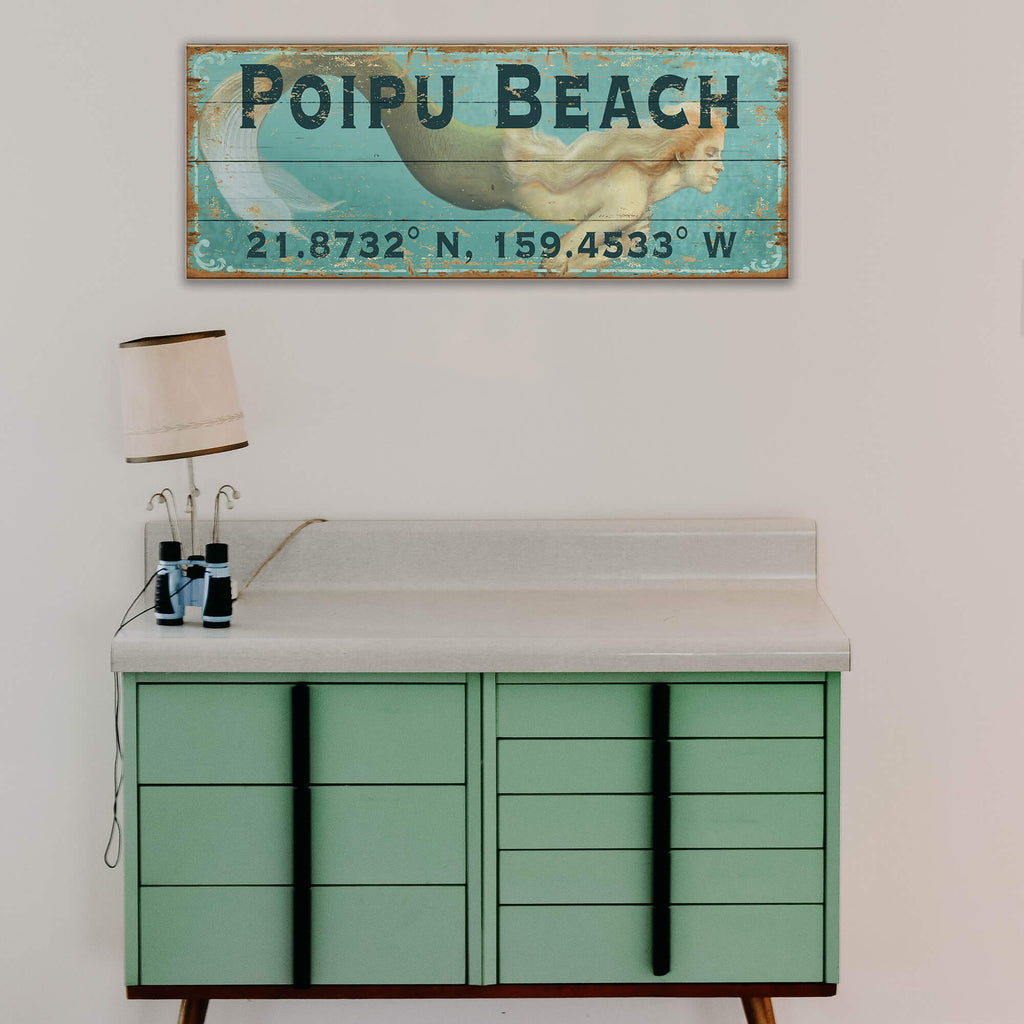 Mermaid Latitude - Wood & Metal Wall Art