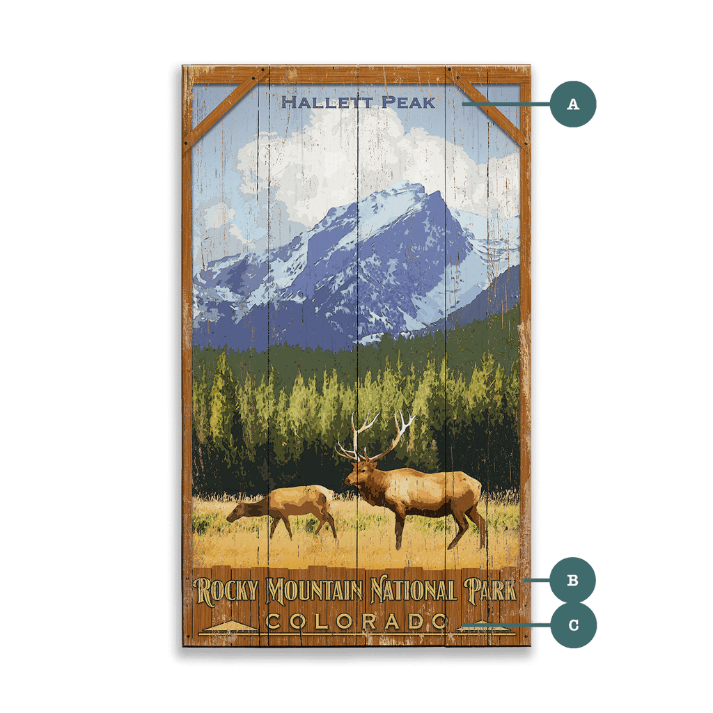 Rocky Mountain National Park: Hallett Peak - Wood & Metal Wall Art