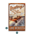 Vintage Wood Speed Boat - Wood & Metal Wall Art