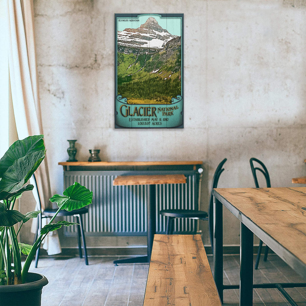 Reynolds Mountain at Glacier National Park: Smooth Finish - Wood & Metal Wall Art