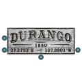 Durango Western Town Established & Coordinates - Wood & Metal Wall Art